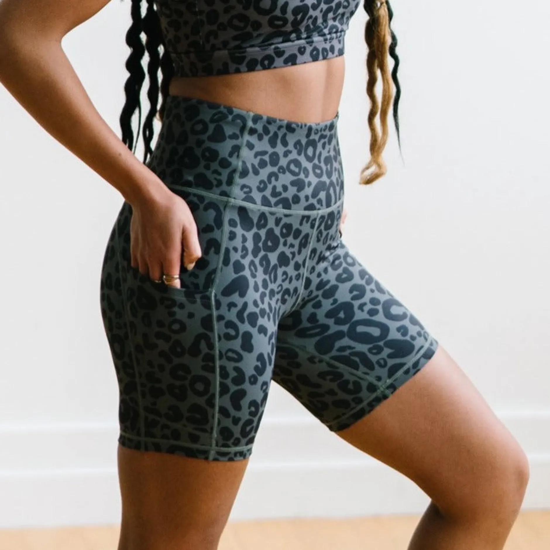 biker_shorts____grey_leop_0.webp Shorts>Maven Thread Biker Shorts - 6'' - Grey Leopard