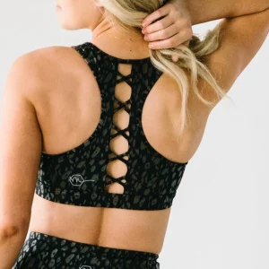 Sports Bras>Maven Thread Courage Sports Bra - Black w/Brown Leopard