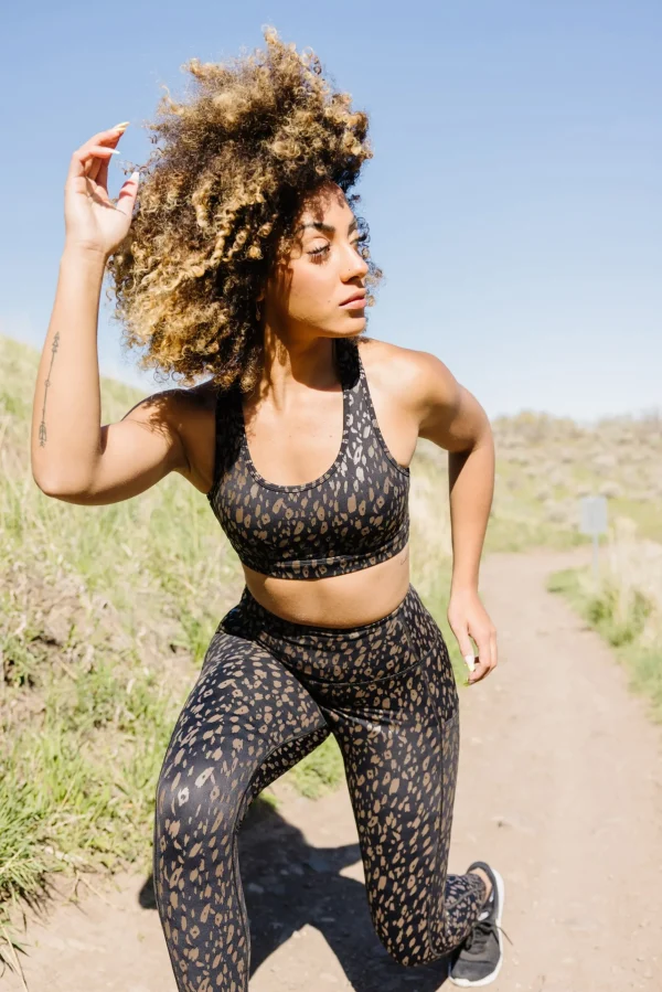 Sports Bras>Maven Thread Courage Sports Bra - Black w/Brown Leopard