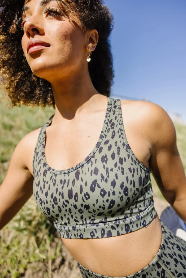 Sports Bras>Maven Thread Courage Sports Bra - Green Leopard
