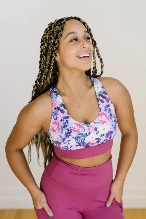 Sports Bras>Maven Thread Criss Cross Sports Bra - Deep Orchid