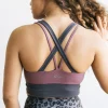 Sports Bras>Maven Thread Criss Cross Sports Bra - Muted Plum / Grey