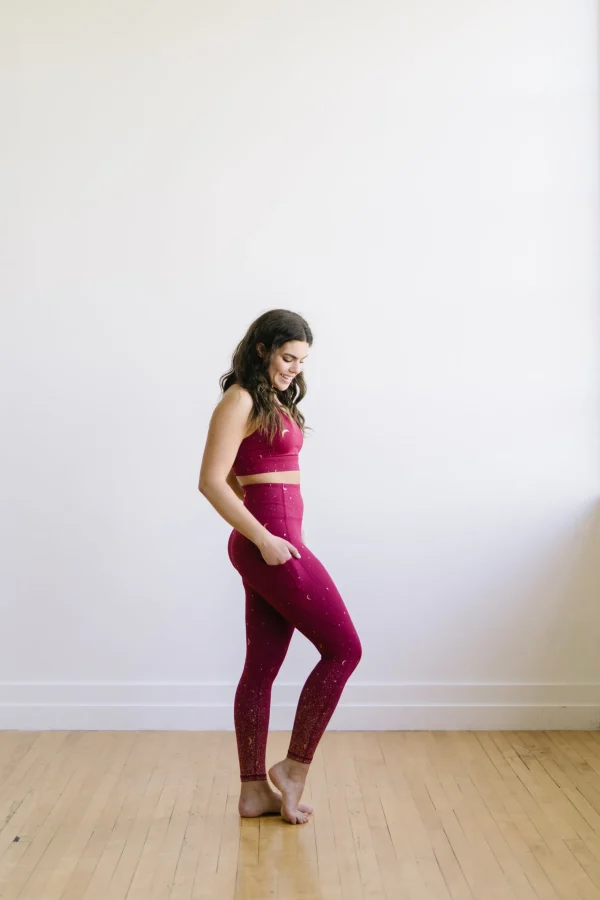 Sports Bras>Maven Thread Criss Cross Sports Bra - Maroon Moons