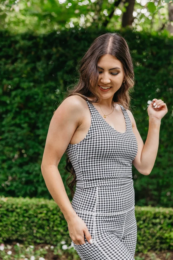 Sports Bras | Tanks>Maven Thread Crop Tank Sports Bra - Bu0026W Gingham