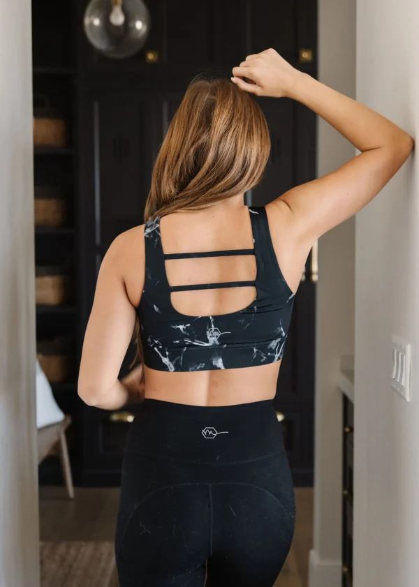 Sports Bras>Maven Thread Fierce Sports Bra - Black Marble