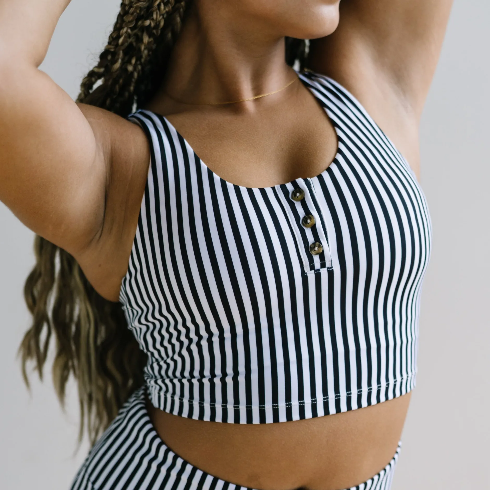 henley_bikini_crop_top__b_0.webp Swim Tops | Swim Tops>Maven Thread Henley Bikini Crop Top - Bu0026W Stripe