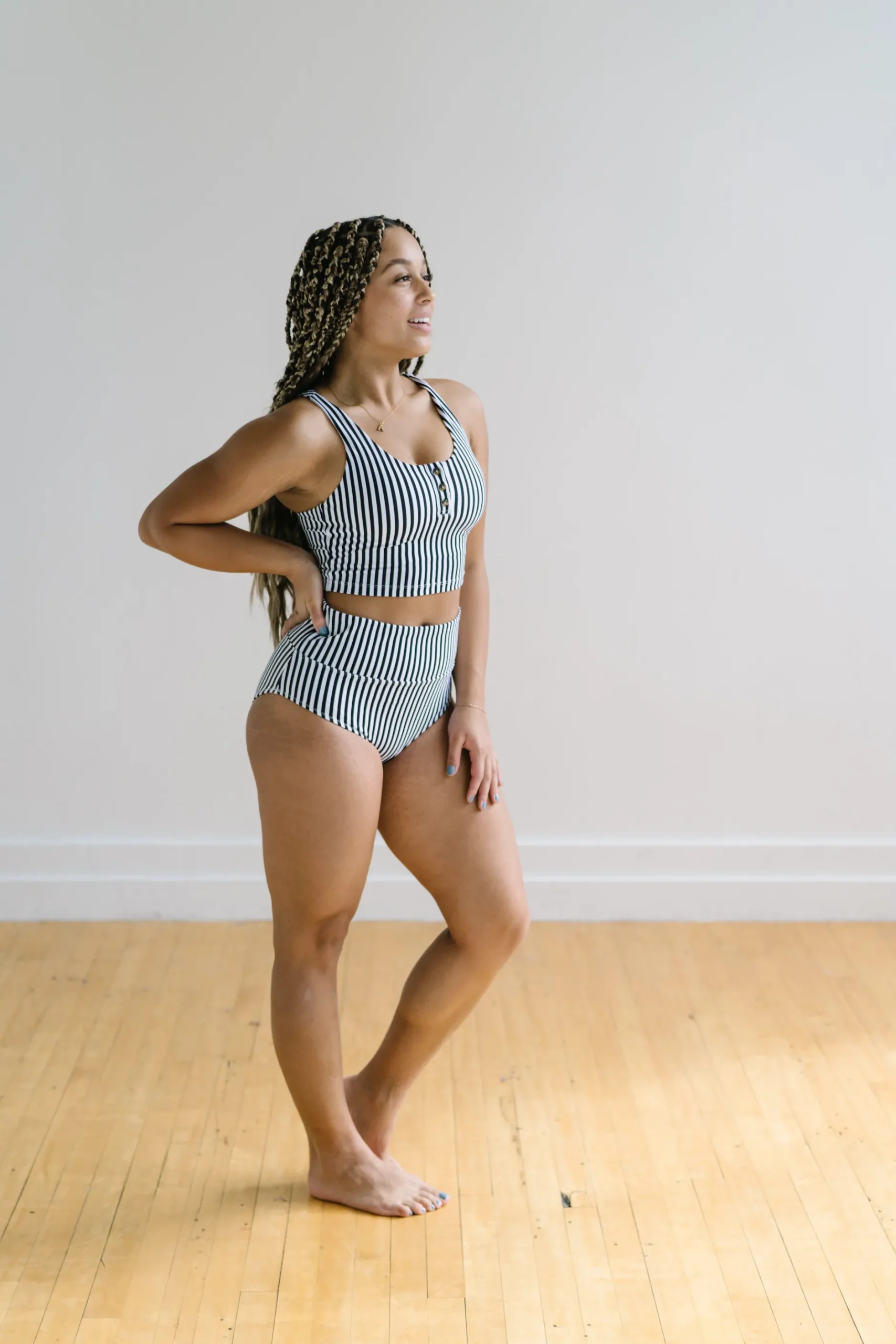 henley_bikini_crop_top__b_3.webp Swim Tops | Swim Tops>Maven Thread Henley Bikini Crop Top - Bu0026W Stripe