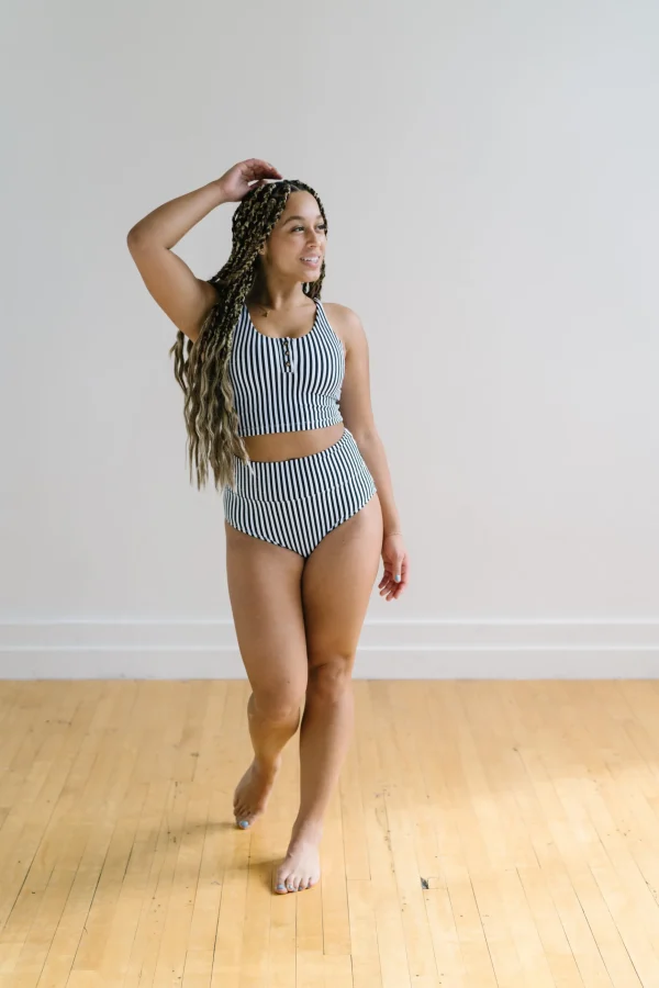 Swim Bottoms | Swim Bottoms>Maven Thread High Rise Bottoms - Bu0026W Stripe