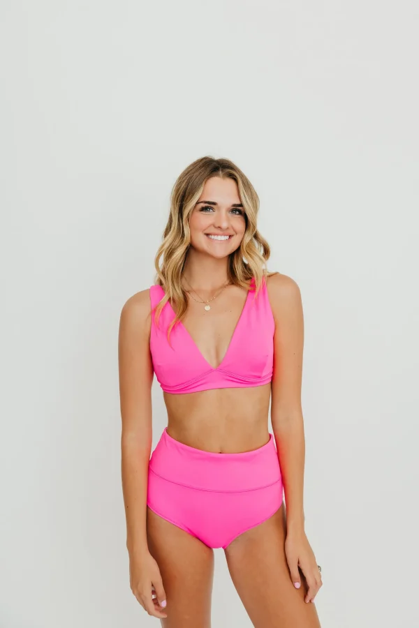 Swim Bottoms | Swim Bottoms>Maven Thread High Rise Bottoms - Hot Pink