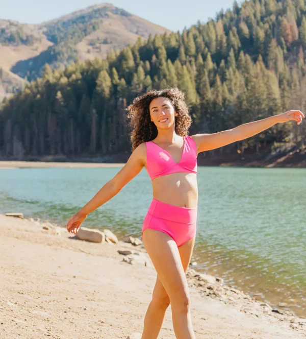 Swim Bottoms | Swim Bottoms>Maven Thread High Rise Bottoms - Hot Pink