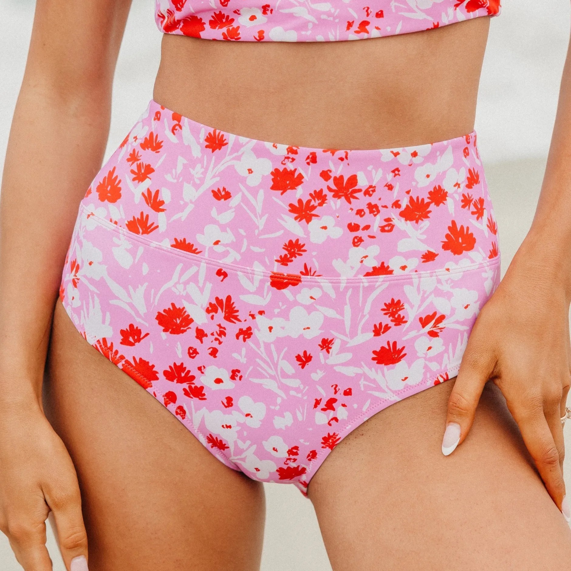 high_rise_bottoms__pink_f_0.webp Swim Bottoms | Swim Bottoms>Maven Thread High Rise Bottoms - Pink Floral