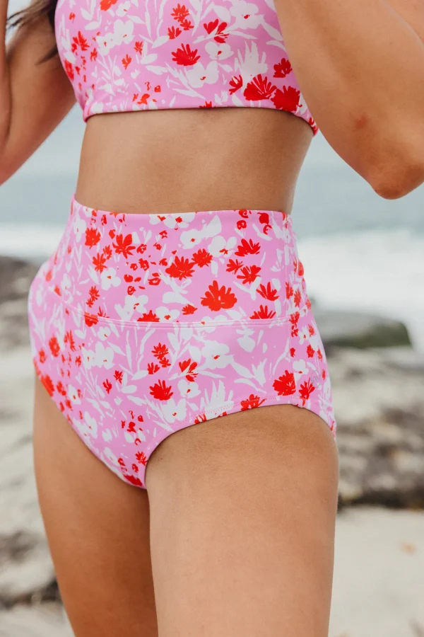 Swim Bottoms | Swim Bottoms>Maven Thread High Rise Bottoms - Pink Floral