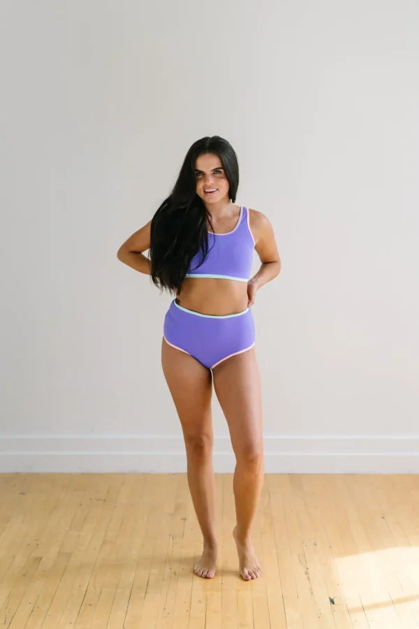 Swim Bottoms | Swim Bottoms>Maven Thread High Rise Bottoms - Purple Colorblock