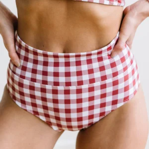 Swim Bottoms | Swim Bottoms>Maven Thread High Rise Bottoms - Red Gingham