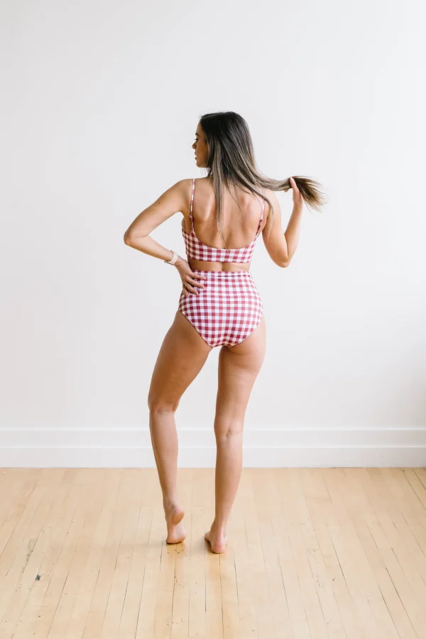 Swim Bottoms | Swim Bottoms>Maven Thread High Rise Bottoms - Red Gingham