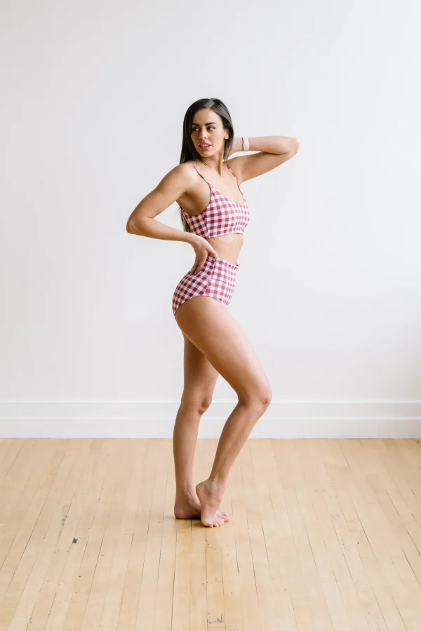 Swim Bottoms | Swim Bottoms>Maven Thread High Rise Bottoms - Red Gingham