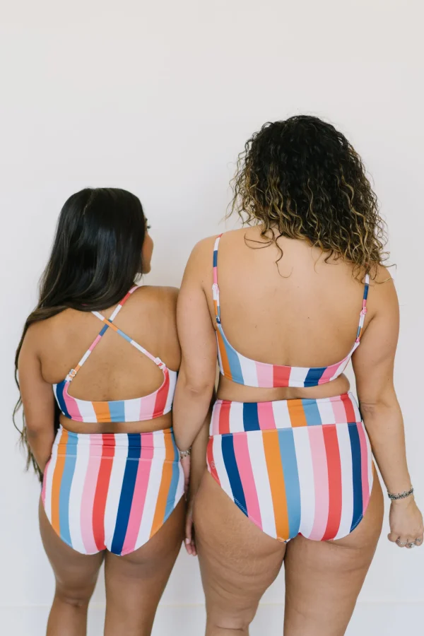 Swim Bottoms | Swim Bottoms>Maven Thread High Rise Bottoms - Retro Stripe