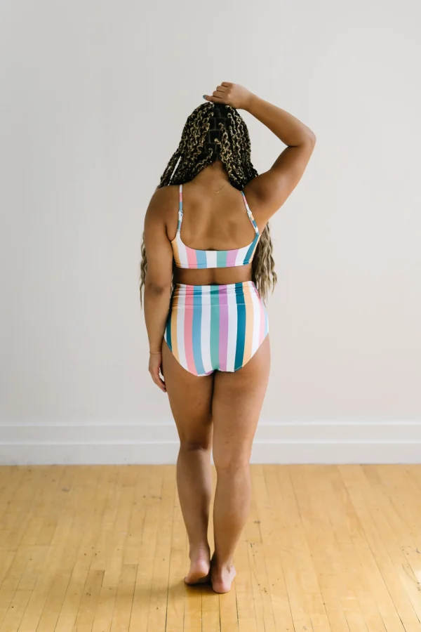 Swim Bottoms | Swim Bottoms>Maven Thread High Rise Bottoms - Retro Stripe 2.0