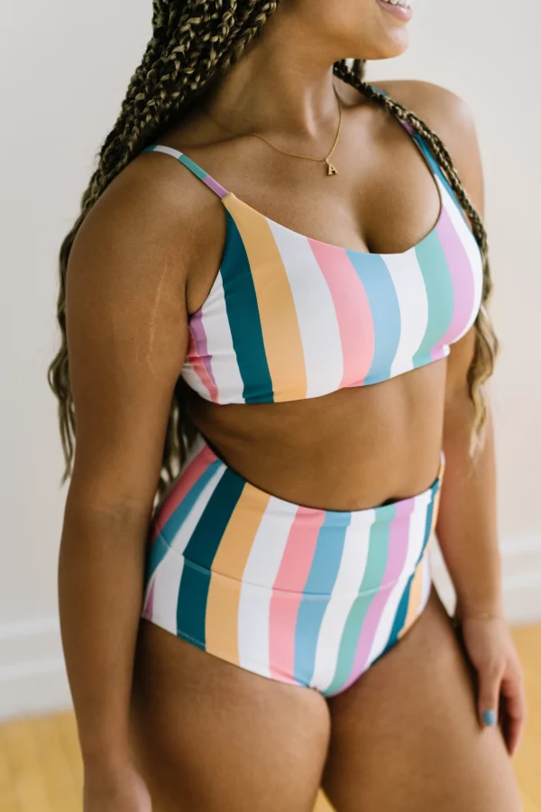 Swim Bottoms | Swim Bottoms>Maven Thread High Rise Bottoms - Retro Stripe 2.0