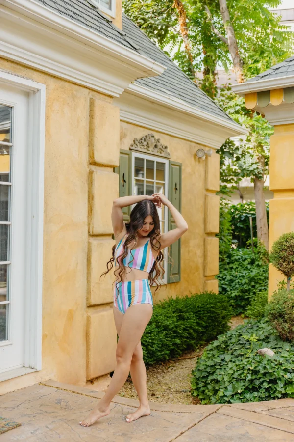 Swim Bottoms | Swim Bottoms>Maven Thread High Rise Bottoms - Retro Stripe 2.0