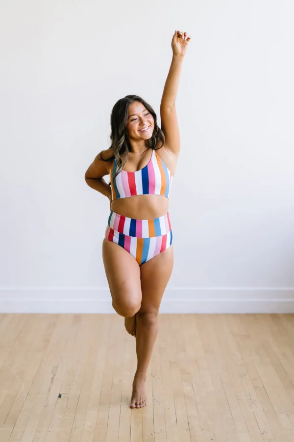 Swim Bottoms | Swim Bottoms>Maven Thread High Rise Bottoms - Retro Stripe