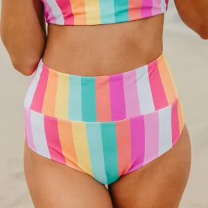 Swim Bottoms | Swim Bottoms>Maven Thread High Rise Bottoms - Sherbet Stripes