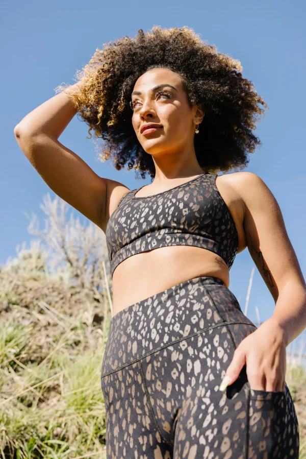 Leggings>Maven Thread Inspire Leggings - Black w/Brown Leopard