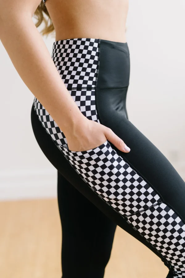Leggings>Maven Thread Inspire Leggings - Bu0026W Checkered