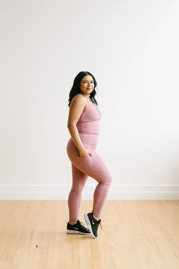 Leggings>Maven Thread Inspire Leggings - Dusty Rose Ribbed