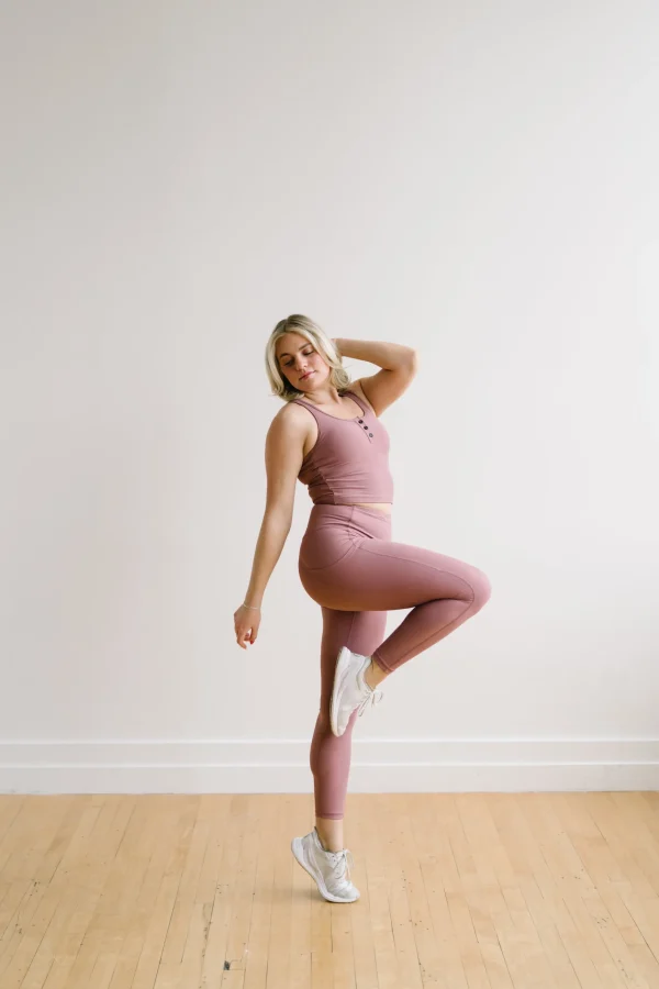 Leggings>Maven Thread Inspire Leggings - Dusty Rose Ribbed