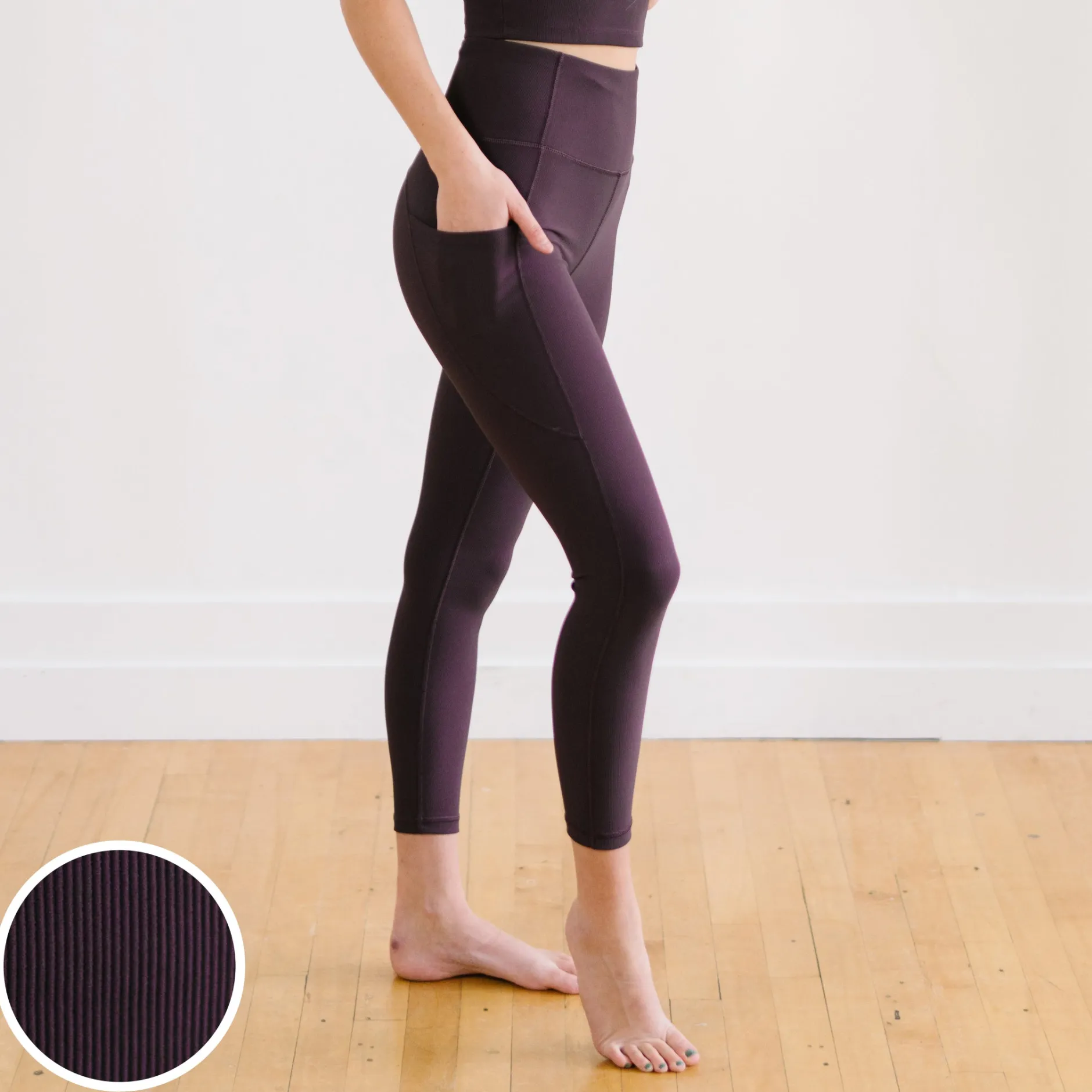 inspire_leggings__eggplan_0.webp Leggings>Maven Thread Inspire Leggings - Eggplant Ribbed