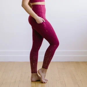 Leggings>Maven Thread Inspire Leggings - Maroon Moons
