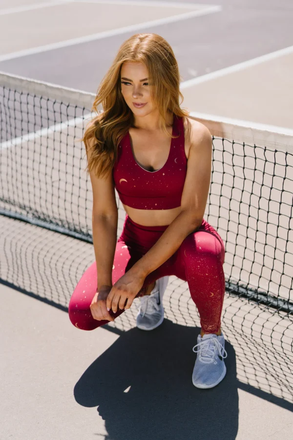 Leggings>Maven Thread Inspire Leggings - Maroon Moons