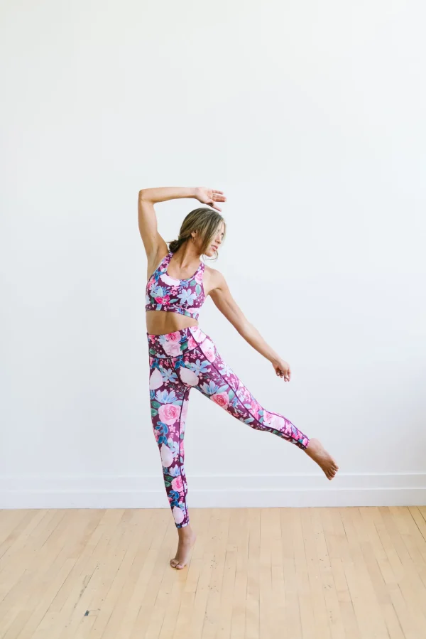 Leggings>Maven Thread Inspire Leggings - Maroon Floral