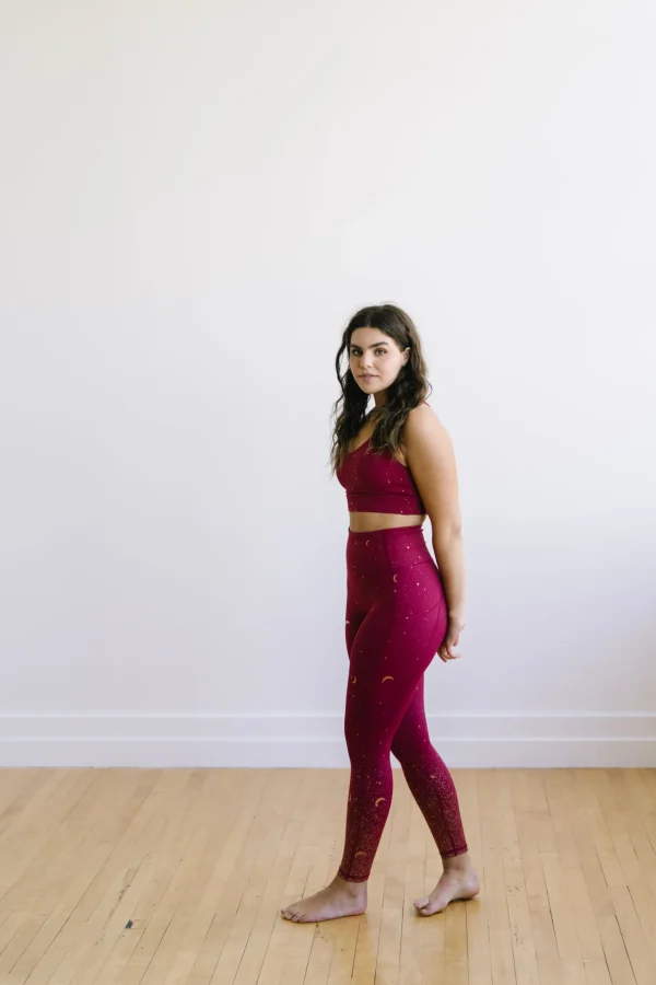 Leggings>Maven Thread Inspire Leggings - Maroon Moons