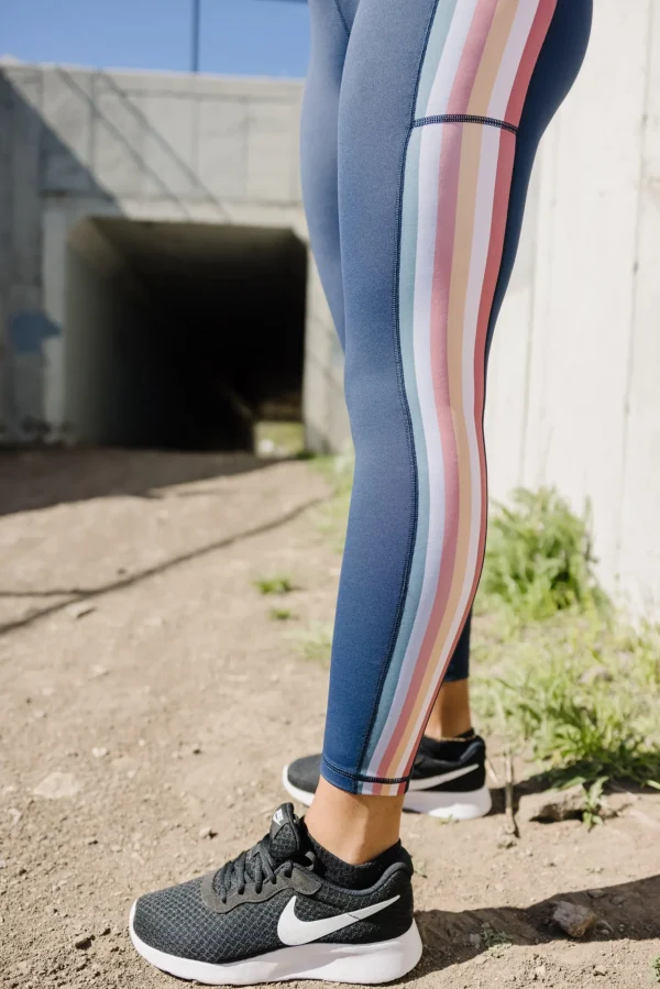 Leggings>Maven Thread Inspire Leggings - Navy Rainbow