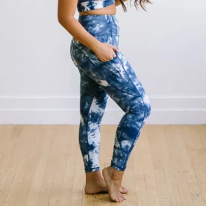 Leggings>Maven Thread Inspire Leggings - Navy Tie Dye