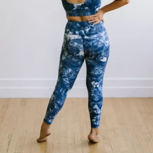 Leggings>Maven Thread Inspire Leggings - Navy Tie Dye