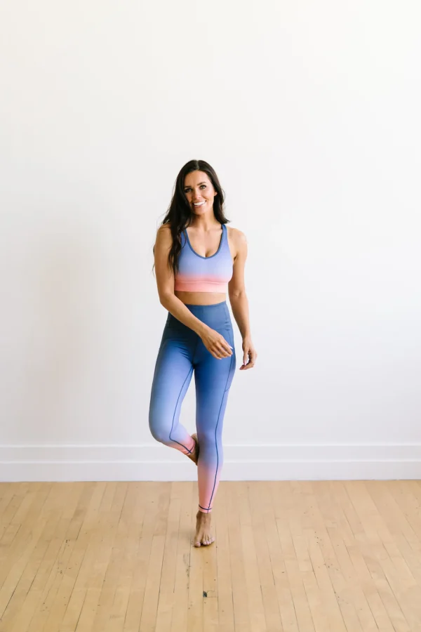 Leggings>Maven Thread Inspire Leggings - Peach/Blue Ombre