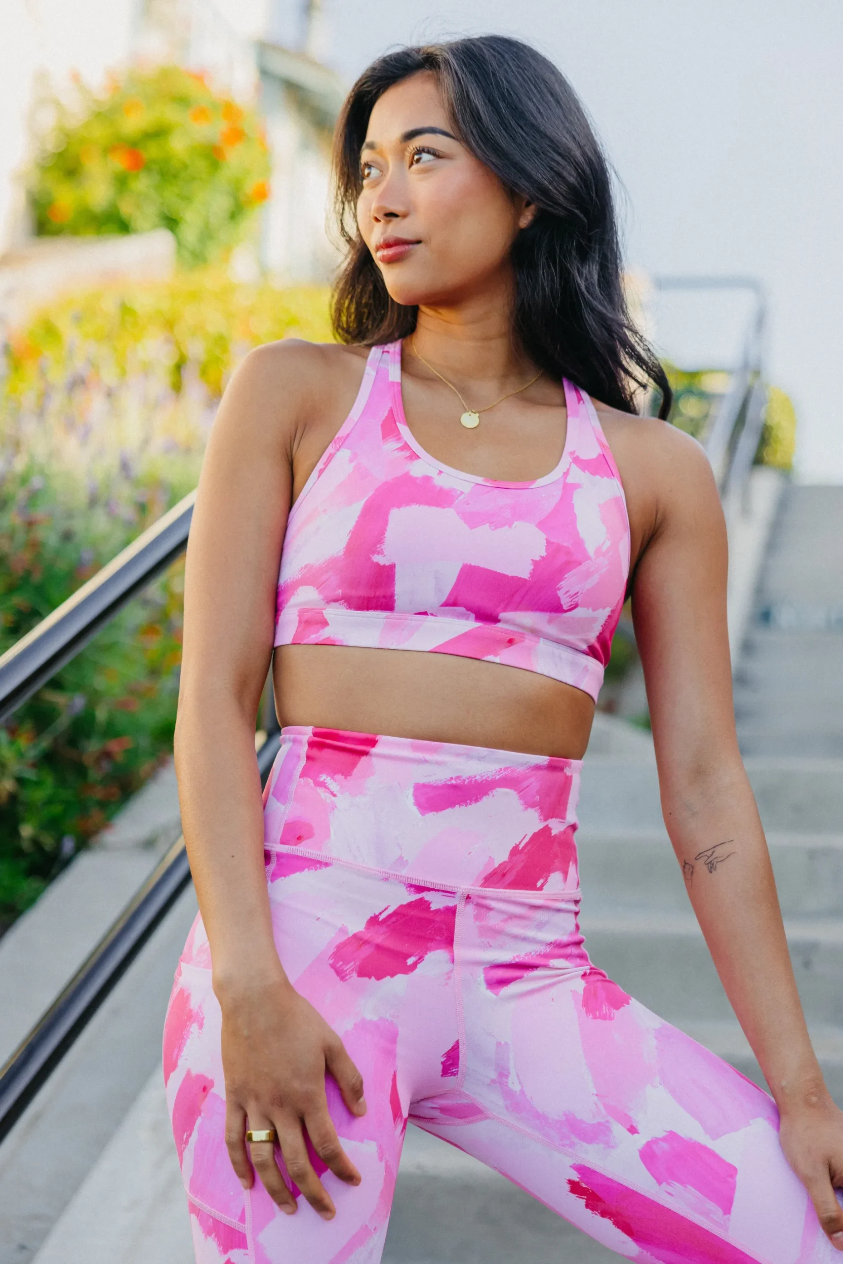 inspire_leggings__pink_br_5.webp Leggings>Maven Thread Inspire Leggings - Pink Brushstroke