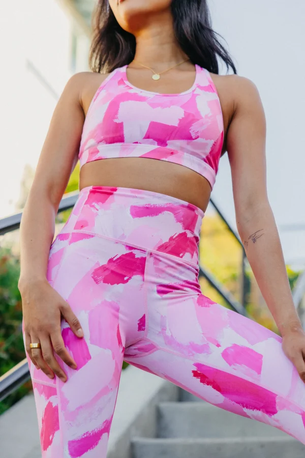 Leggings>Maven Thread Inspire Leggings - Pink Brushstroke