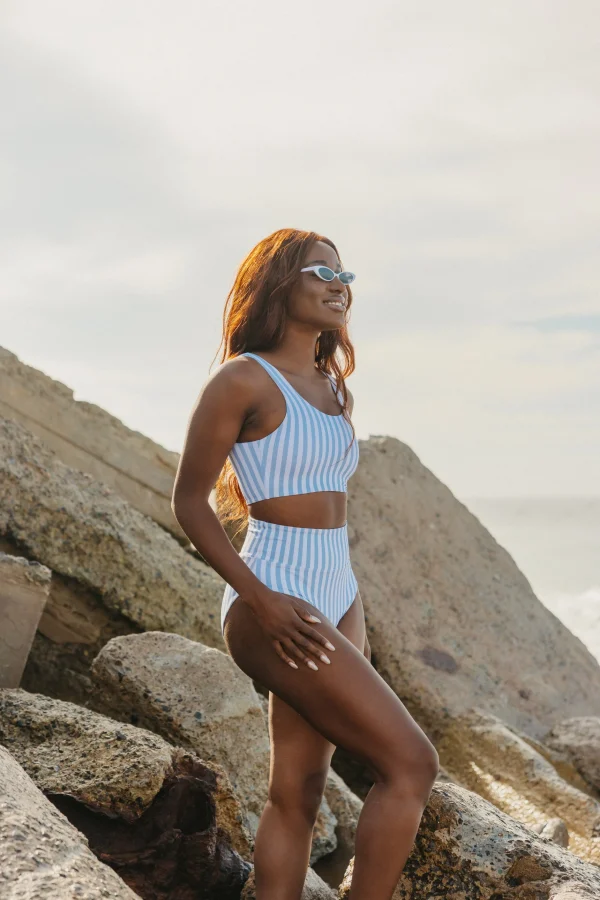 Swim Tops | Swim Tops>Maven Thread Oasis Bikini Top - Blue Stripe