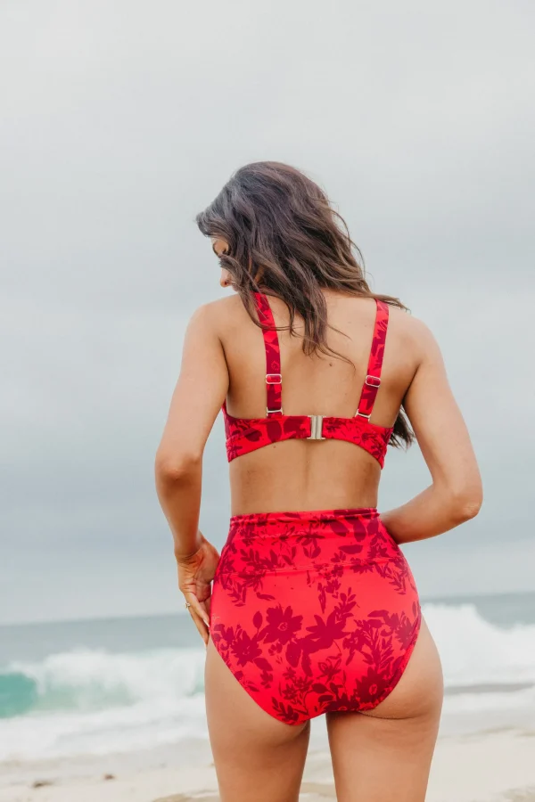 Swim Tops | Swim Tops>Maven Thread Plunge Bikini Top - Crimson Floral