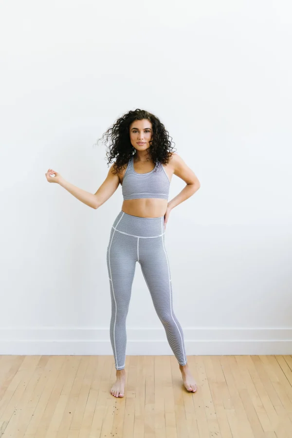 Sports Bras>Maven Thread Power Sports Bra - Bu0026W Stripe
