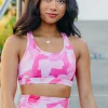Sports Bras>Maven Thread Power Sports Bra - Pink Brushstroke