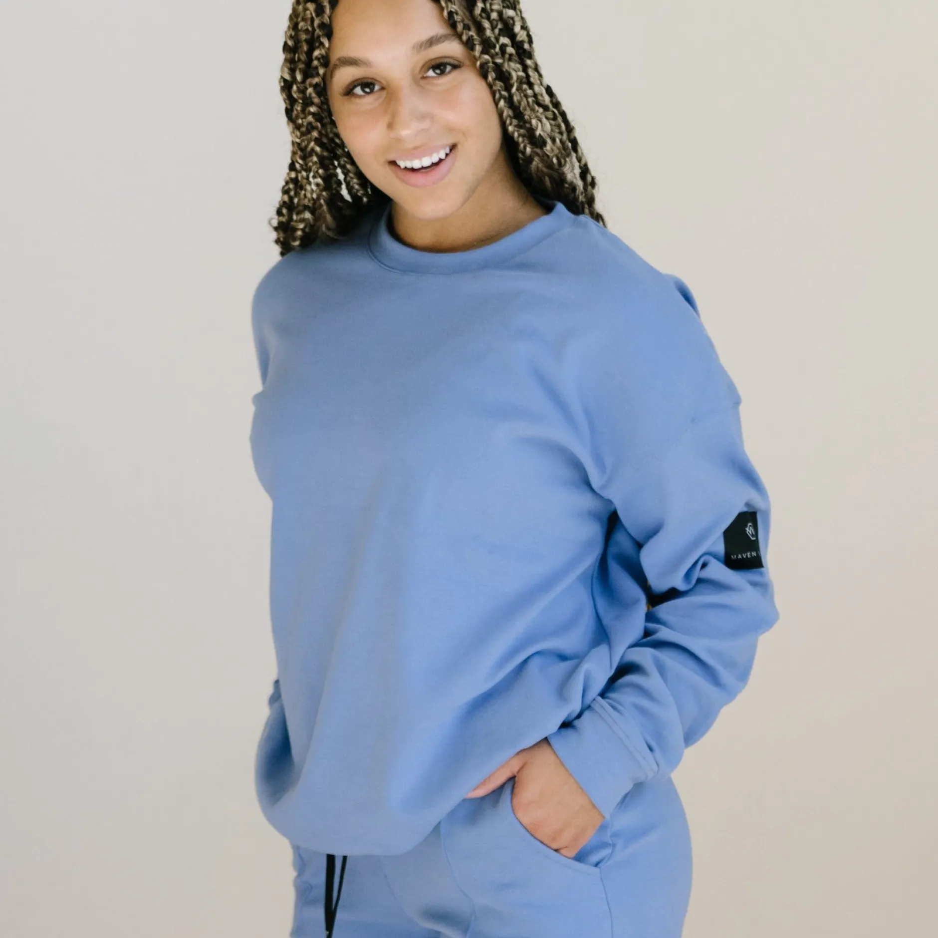 relax_sweater__sky_blue_0.webp Hoodies + Sleep | Outerwear>Maven Thread Relax Sweater - Sky Blue