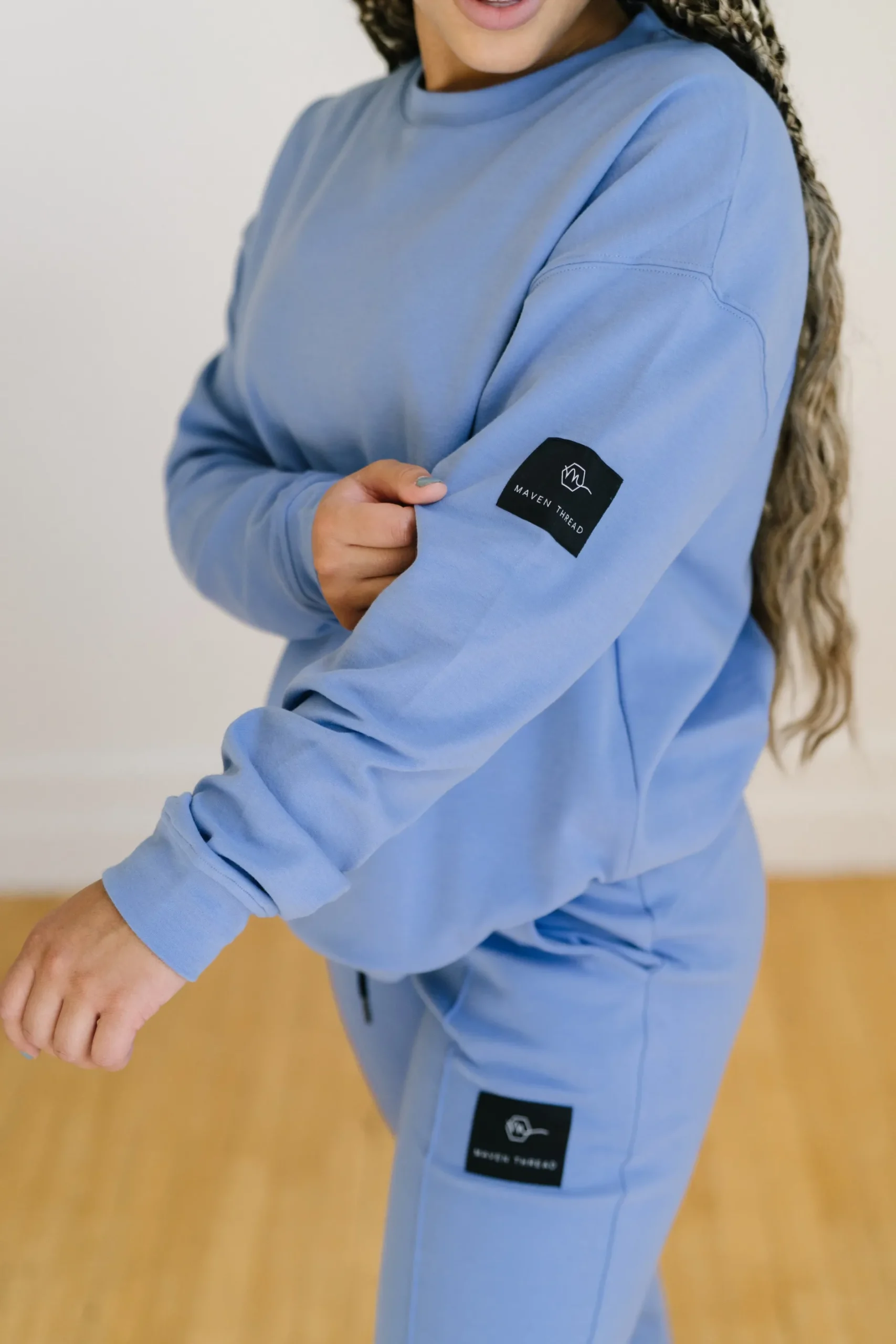 relax_sweater__sky_blue_2.webp Hoodies + Sleep | Outerwear>Maven Thread Relax Sweater - Sky Blue