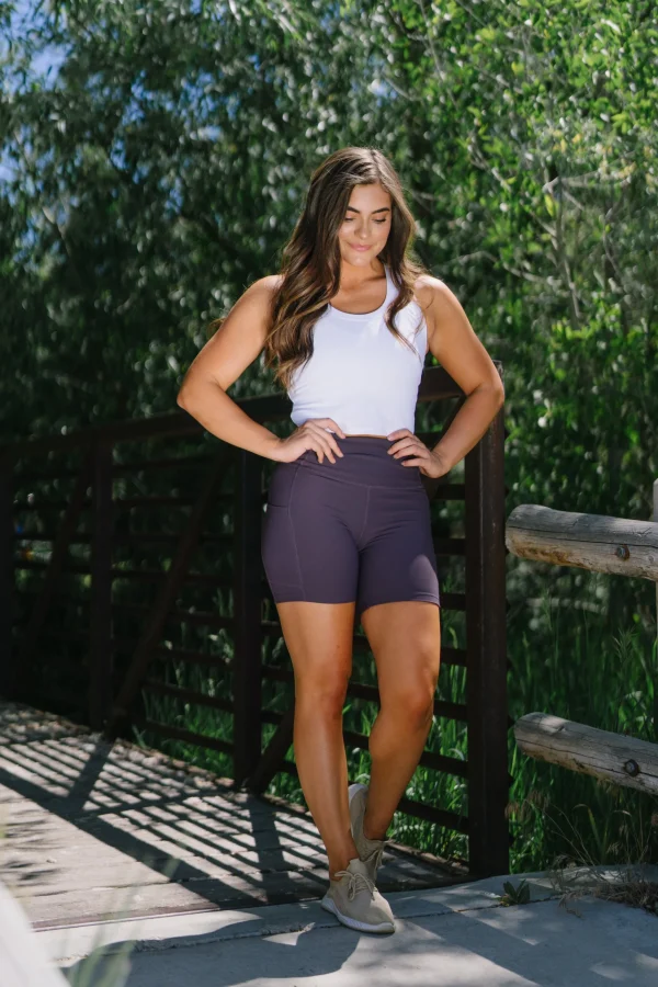 Shorts>Maven Thread Ribbed Biker Shorts - 6'' - Eggplant