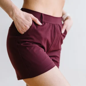 Trousers | Shorts>Maven Thread Work Hard Play Hard Trouser Shorts - Maroon