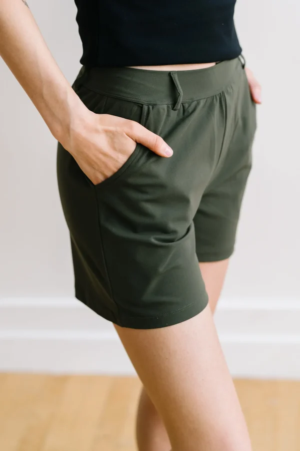 Trousers | Shorts>Maven Thread Work Hard Play Hard Trouser Shorts - Olive Green
